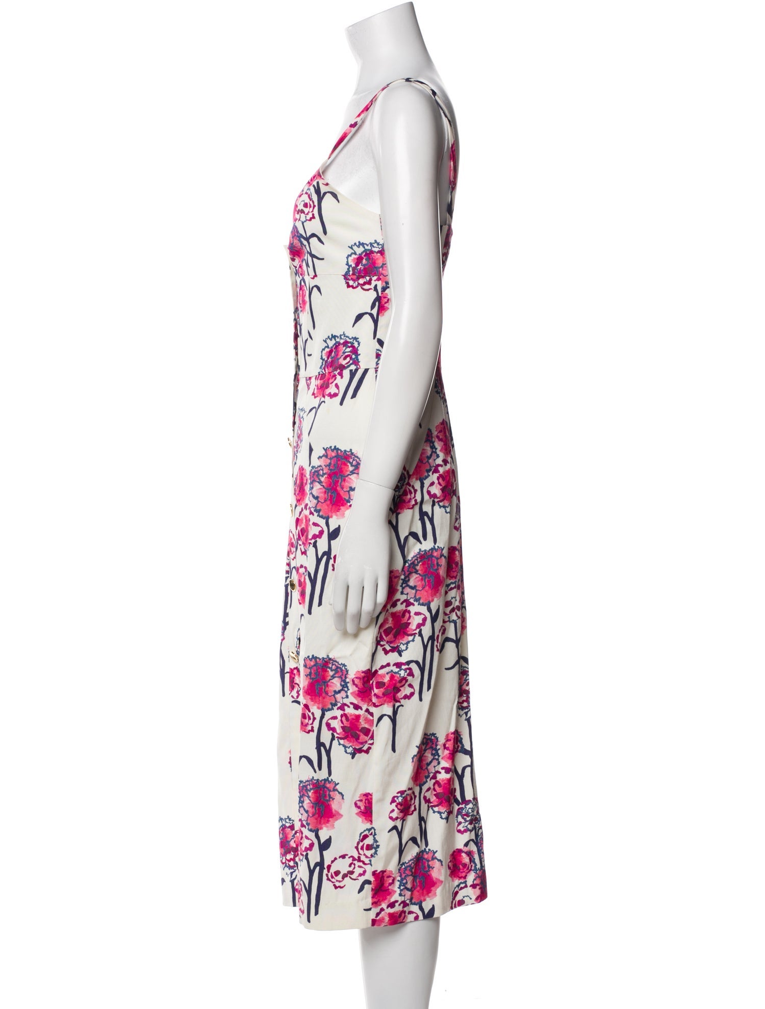 Tanya Taylor Floral Print Midi Length Dress